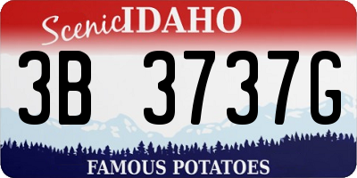 ID license plate 3B3737G