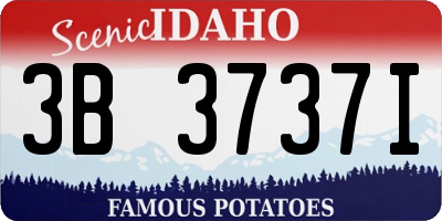 ID license plate 3B3737I