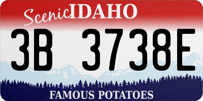 ID license plate 3B3738E