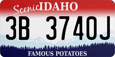 ID license plate 3B3740J