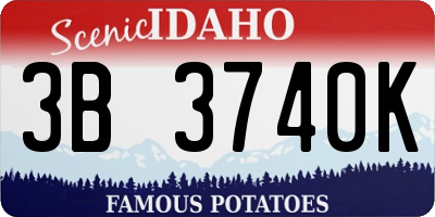 ID license plate 3B3740K