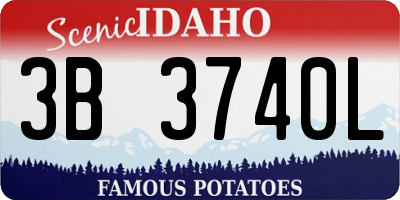 ID license plate 3B3740L