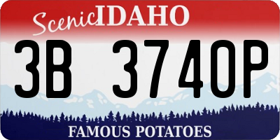 ID license plate 3B3740P