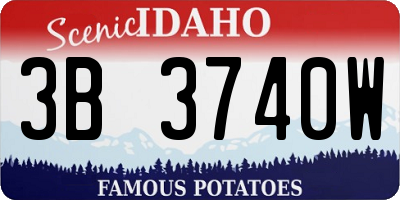 ID license plate 3B3740W