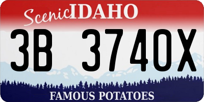 ID license plate 3B3740X