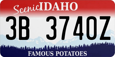 ID license plate 3B3740Z