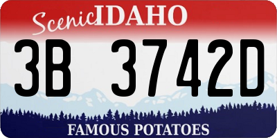 ID license plate 3B3742D
