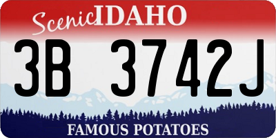ID license plate 3B3742J