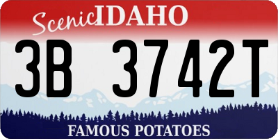 ID license plate 3B3742T