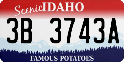 ID license plate 3B3743A