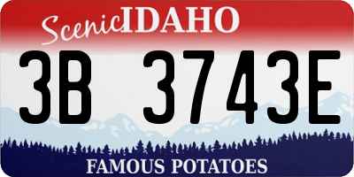 ID license plate 3B3743E