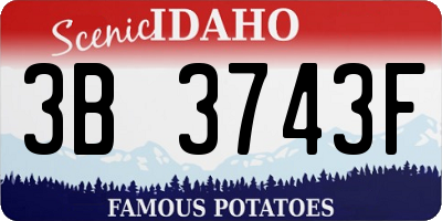 ID license plate 3B3743F