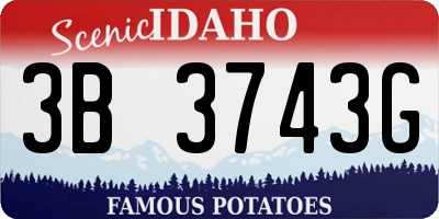 ID license plate 3B3743G