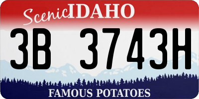 ID license plate 3B3743H