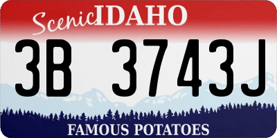 ID license plate 3B3743J
