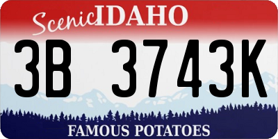 ID license plate 3B3743K