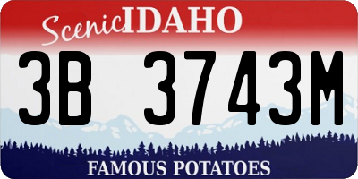 ID license plate 3B3743M