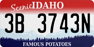ID license plate 3B3743N