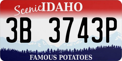 ID license plate 3B3743P