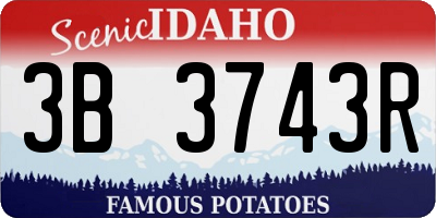 ID license plate 3B3743R