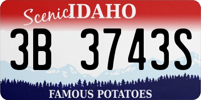 ID license plate 3B3743S