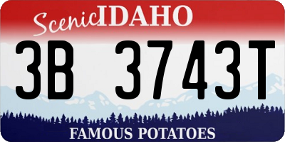 ID license plate 3B3743T