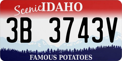 ID license plate 3B3743V