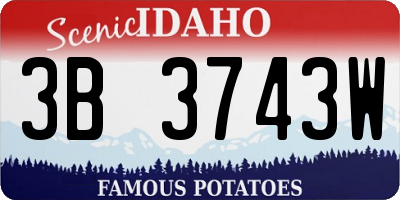 ID license plate 3B3743W