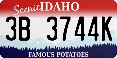ID license plate 3B3744K