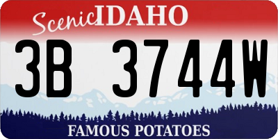 ID license plate 3B3744W