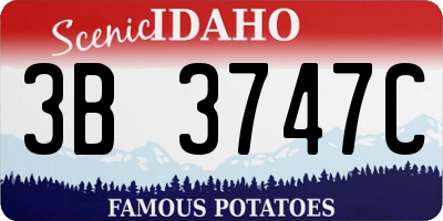 ID license plate 3B3747C