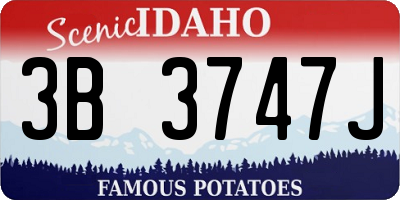 ID license plate 3B3747J