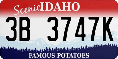 ID license plate 3B3747K