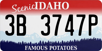ID license plate 3B3747P