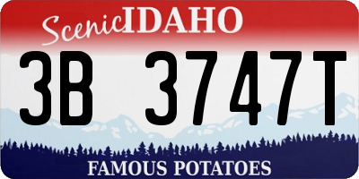 ID license plate 3B3747T