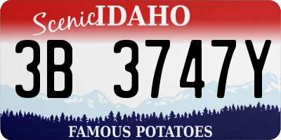 ID license plate 3B3747Y