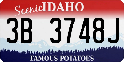 ID license plate 3B3748J
