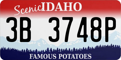 ID license plate 3B3748P
