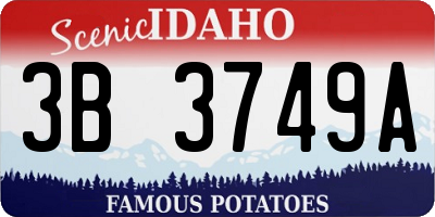ID license plate 3B3749A