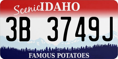 ID license plate 3B3749J