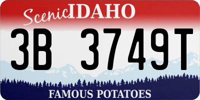 ID license plate 3B3749T
