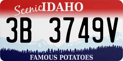 ID license plate 3B3749V