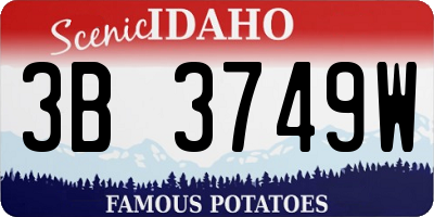 ID license plate 3B3749W