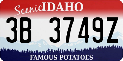 ID license plate 3B3749Z