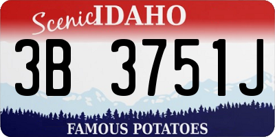 ID license plate 3B3751J