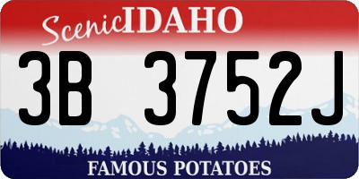 ID license plate 3B3752J
