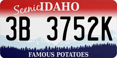 ID license plate 3B3752K