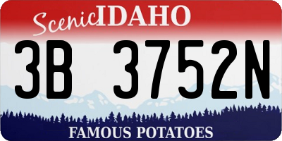 ID license plate 3B3752N