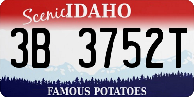 ID license plate 3B3752T