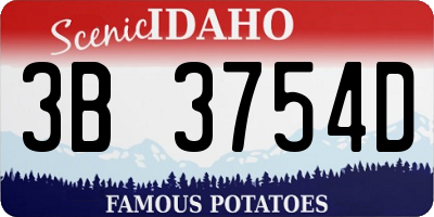 ID license plate 3B3754D